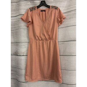 Banana Republic Short-Sleeve Dress With Beaded Shoulders Size S